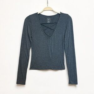 Me to We Charcoal Long Sleeve Top